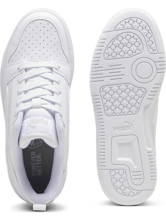 Rebound V6 Kids Sports Shoes Basketball with Laces White