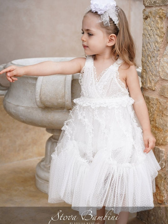 Stova Bambini Rochie De Botez Ecru Din Tulle