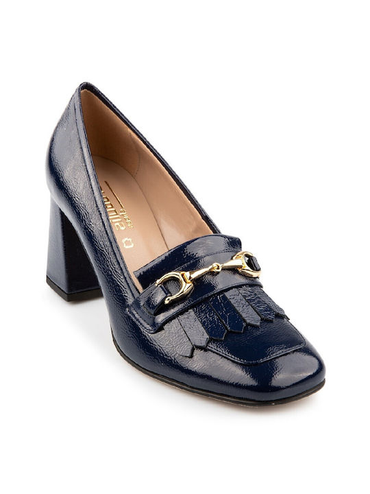 FM Patent Leather Blue Medium Heels