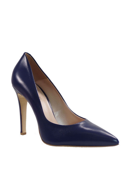 FM Leder Pumps mit Stiletto-Absatz Blau