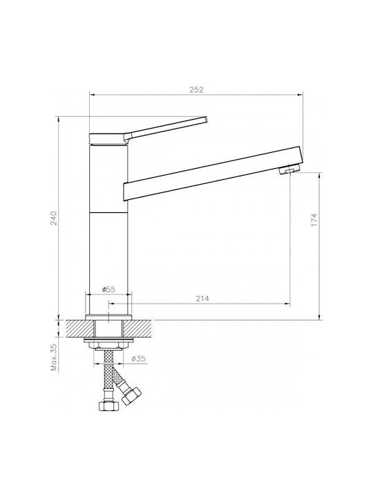 Inter Ceramic Alpaca ICSETICF7179187ICK10060R Drop-In Мивка Десен Inox Ш100xД60см Сребрист