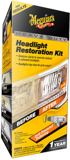 Meguiar's Heavy Duty Headlight Restoration Kit für Autolampen 118ml
