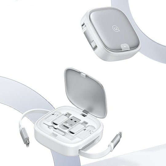 Usams Us-sj650 Pocket USB to Lightning / Type-C / micro USB Cable 3A Μαύρο 1m (SJ650USB01)