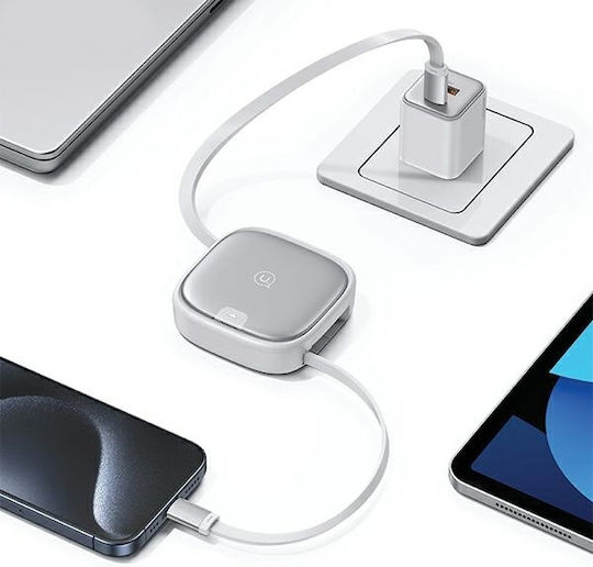 Usams Us-sj650 Pocket USB to Lightning / Type-C / micro USB Cable 3A Μαύρο 1m (SJ650USB01)