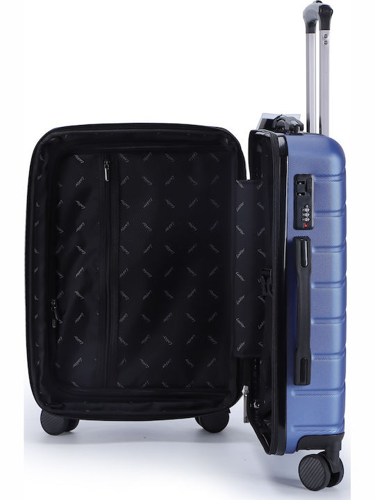 Lavor Cabin Hard Blue Travel Suitcase with 4 Wheels Height 55cm