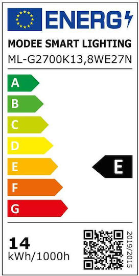Modee Lighting LED-Lampe 13.8W 120mm für Fassung E27 und Form A60 Warmes Weiß 1521lm