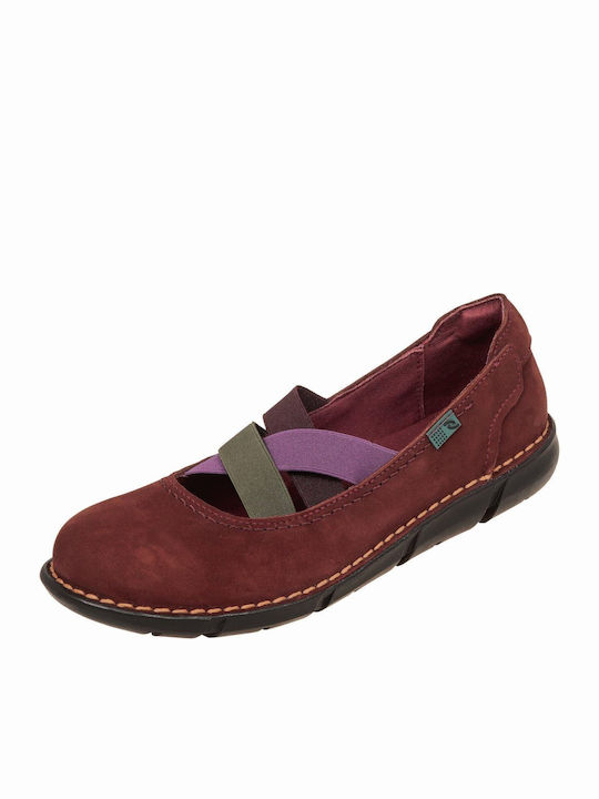 Jumper Damen Ballerinas in Burgundisch Farbe