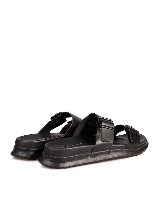 Leder Herrensandalen in Schwarz Farbe