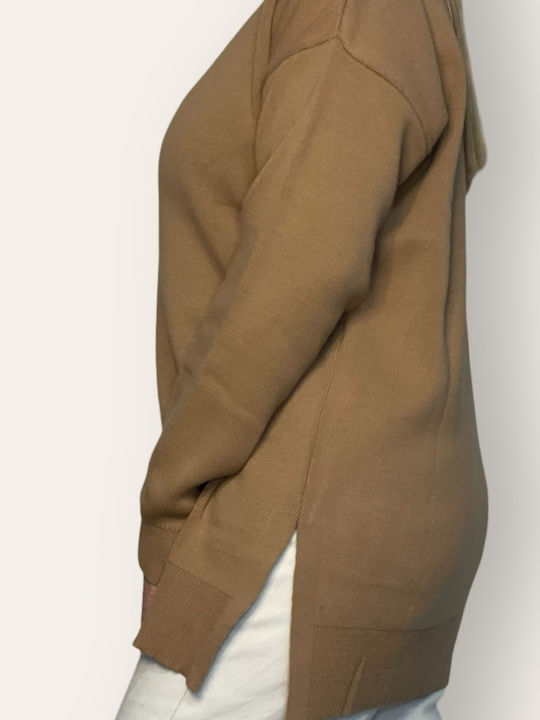 Le Vertige Damen Bluse Langärmelig Rollkragenpullover Beige