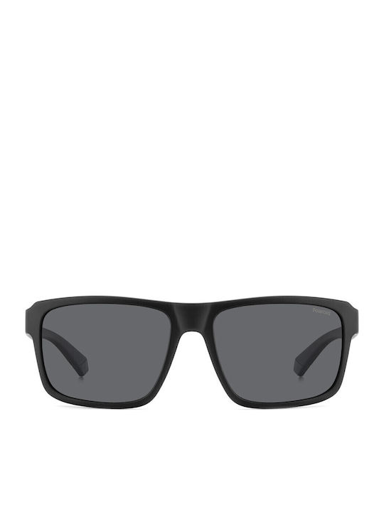 Polaroid Men's Sunglasses with Black Horn-Rimmed Frame and Grey Lens PLD2158/S 807/M9