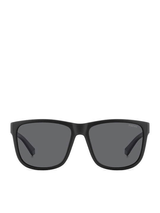 Polaroid Men's Sunglasses With Black Horn-Rimmed Frame And Grey Lens PLD2155/S 003/M9
