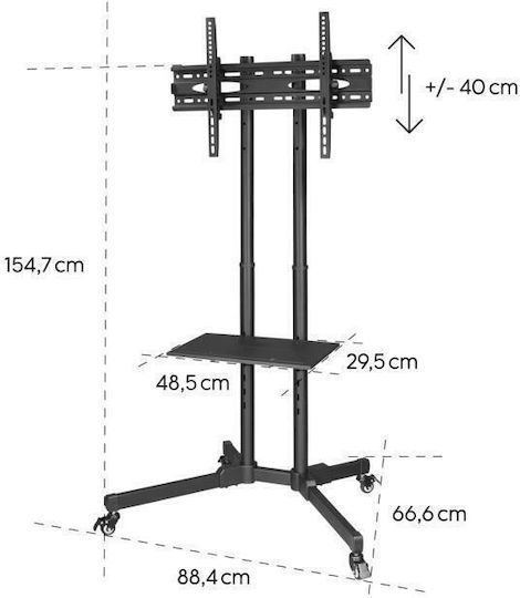 HAMA Trolley Βάση Τηλεόρασης Δαπέδου έως 70" και 40kg
