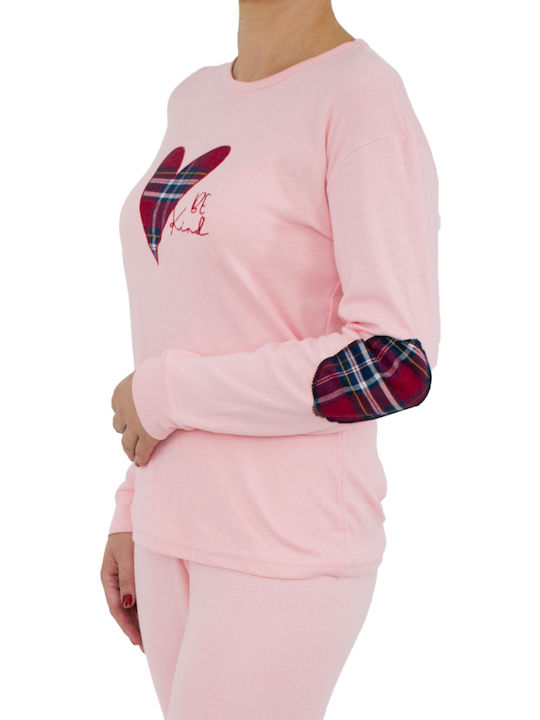 Fawn Winter Damen Pyjama-Set Rosa