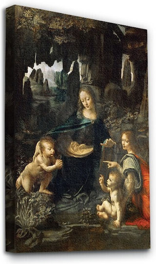 Walls La Vergine Delle Rocce Da Vinci Oil Painting on Canvas 60x90 cm