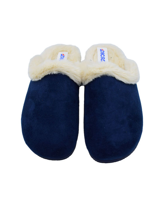 Dicas Winter Women's Slippers in Albastru color