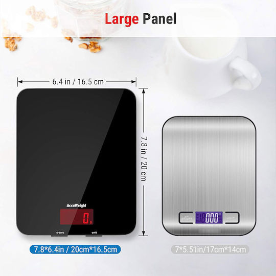 Accuweight Digital Kitchen Scale Up To 5kg Black
