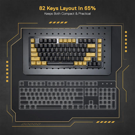 Redragon ELF K649YP-RGB Gaming Μηχανικό Πληκτρολόγιο 65% με RGB φωτισμό (Αγγλικό US)
