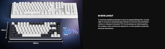 Redragon UCAL K673CPG-RGB PRO Ασύρματο Gaming Μηχανικό Πληκτρολόγιο 75% με LK Red διακόπτες και RGB φωτισμό (Αγγλικό US) Πολύχρωμο