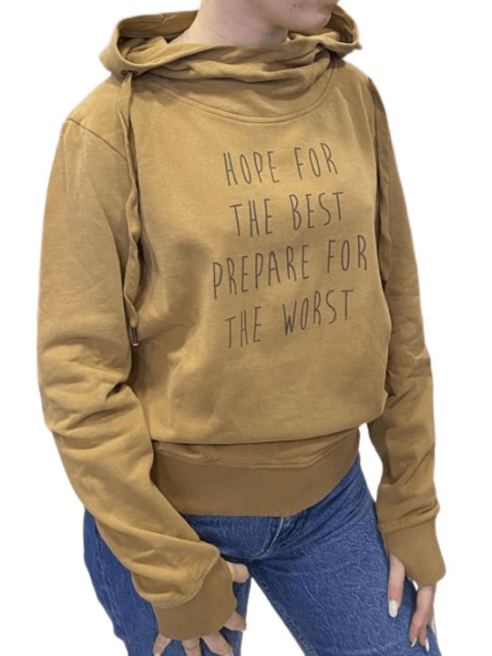 Damen Sweatshirt Kapuzen Braun