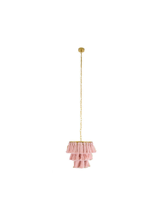 GloboStar Missoula Ceiling Light Pink Boho Grid with E27 Socket 30x40x40cm