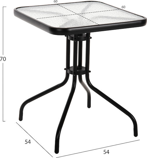 Table Cafe Figo Free Standing 60x60x70cm Black Table Cafe Figo Free Standing 60x60x70cm Black