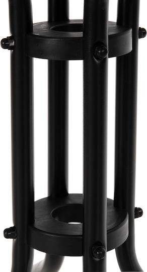 Figo Outdoor Dinner Free Standing Table with Glass Surface and Metal Frame Black 60x60x70cm