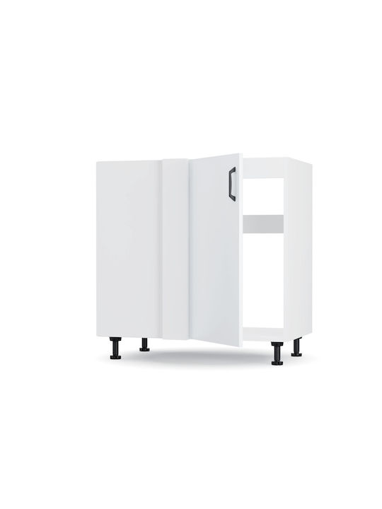 Modest Corner Cabinet Floor White 80x48x82pcs