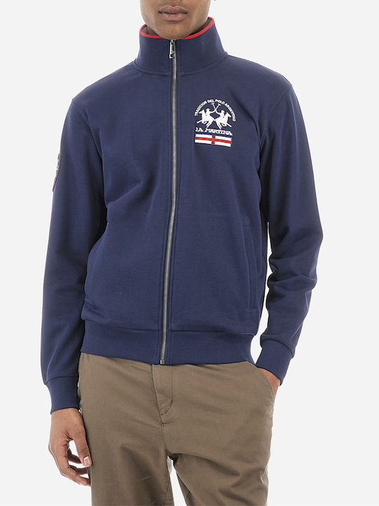 La Martina Men's Sweatshirt Jacket with Pockets Darkblue