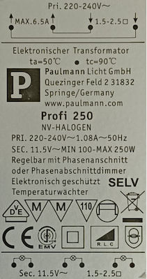 LED Stromversorgung Leistung 250W Paulmann