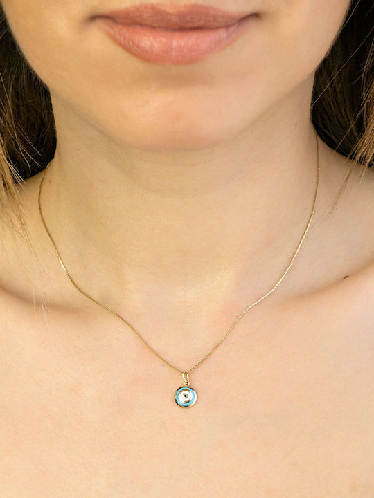 Kiriakos Gofas Charm with Stones with Stones from 14K Gold