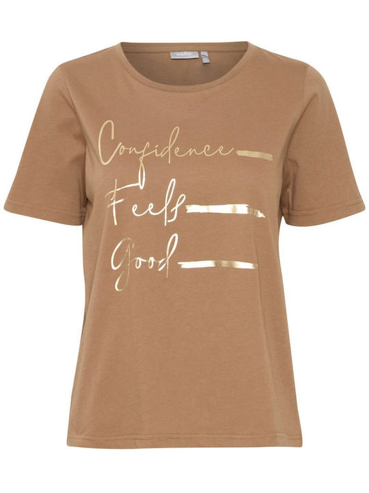 Fransa Damen T-Shirt Coffee