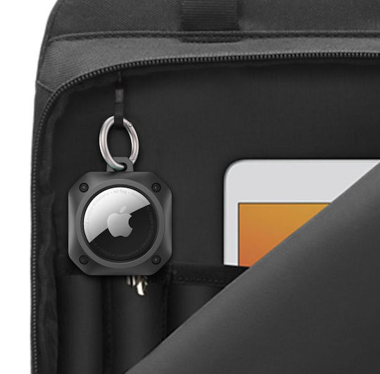 Tech-Protect Rough Pro Калъф Силикон за AirTag в Черен цвят
