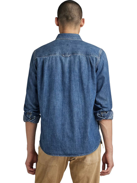 Nimes Overshirt Mânecă Lungă În Linie Regular Fit Albastru