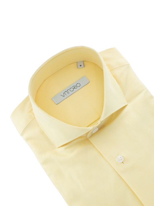 Vittorio Artist Men's Shirt Long Sleeve Cotton YELLOW