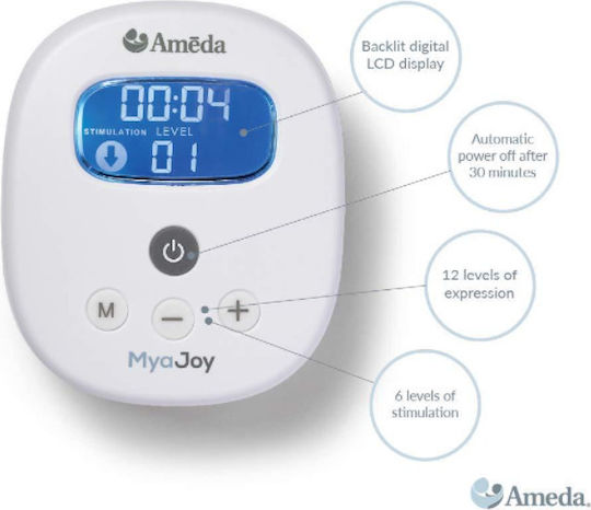 Ameda Electric Double Breast Pump Mya Joy Battery and Electric White