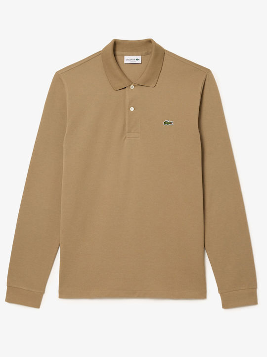 Lacoste Men's Long Sleeve Blouse Polo Beige