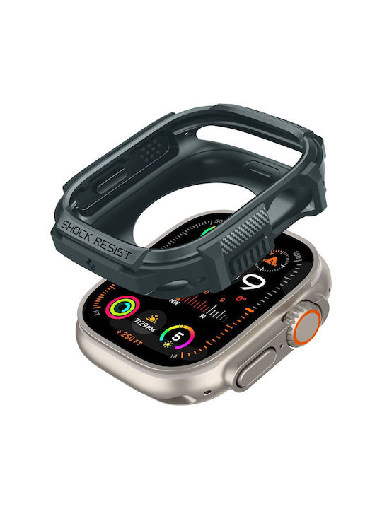 Spigen Rugged Armor Silicone Case in Green color for Apple Watch Ultra 1 / 2