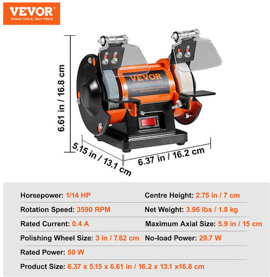 Vevor Δίδυμος Τροχός STPGJ32850RPMUEBNV2 με Ισχύ 50 Watt