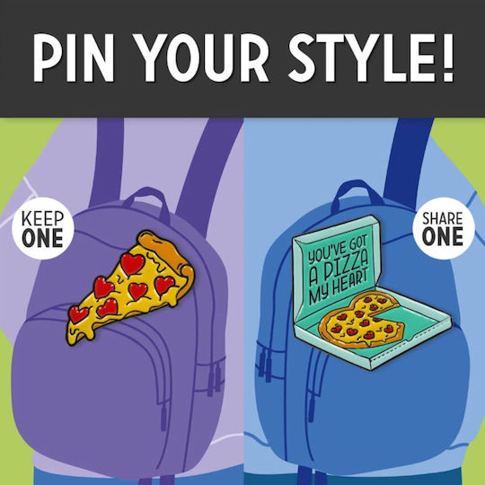 Legami Milano Badge Set Pizza for Couples and Friends 1pcs