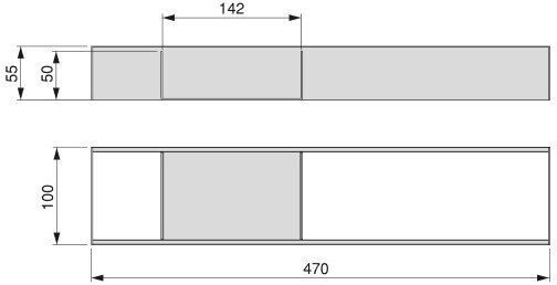 Emuca Tăvi Pentru Tacâmuri De Sertar 10x47cm Gri