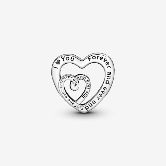 Pandora Metallic Pendant Motif for Jewelry in Shape Heart from Silver