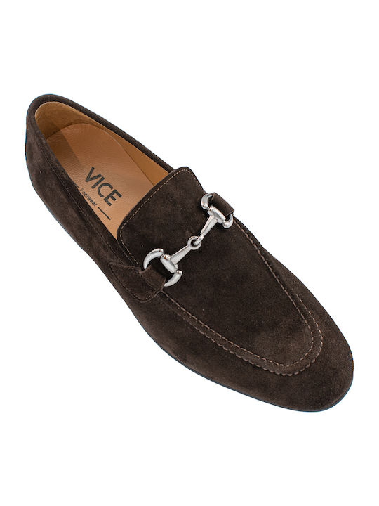 Suede Ανδρικά Μοκασίνια σε Καφέ Χρώμα