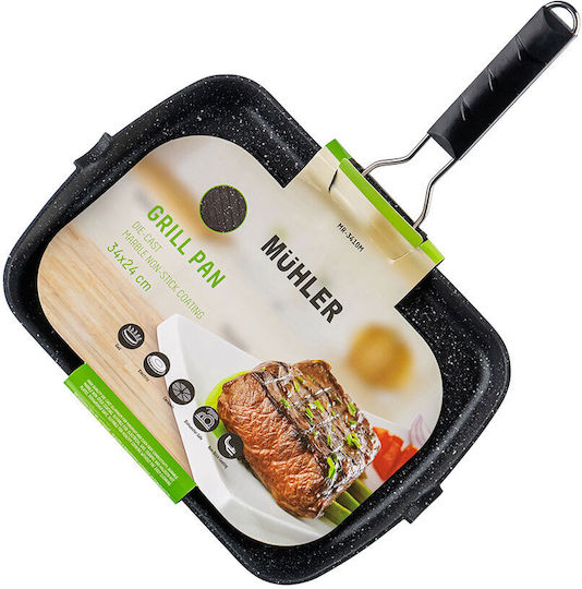 Muhler Hanna 32cm Grill Cast Aluminum with Stone Coating Muhler Hanna 32cm Grill Cast Aluminum with Stone Coating