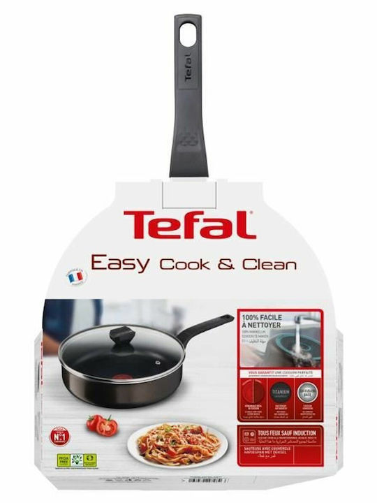 Tefal Easy Cook&Clean Pan with Cap made of Aluminum with Non-Stick Coating 24cm