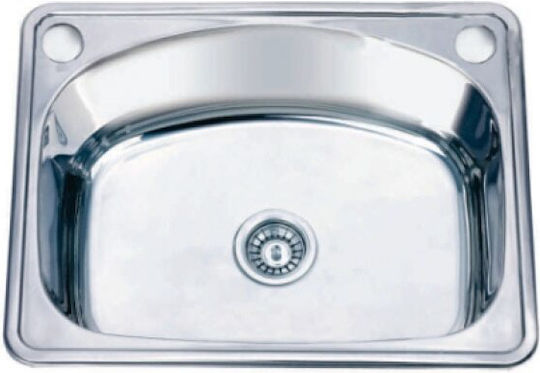 Inter Ceramic Drop-In Мивка Inox със смесител Ш62xД48см Сребрист