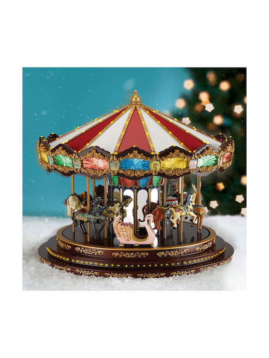 Crăciunesc cu lumină LED Decorativ Carusel cu Muzică 43x42cm. Carusel