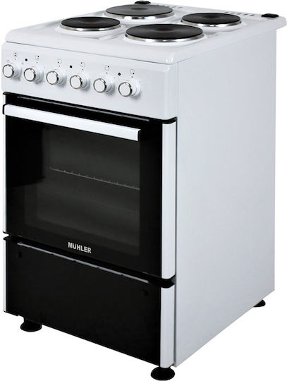 Muhler Herd 52Es mit Emailkochfeldern B50cm. White