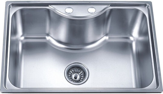 Inter Ceramic Drop-In Мивка Inox със смесител Ш65xД45см Сребрист