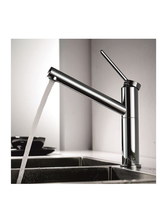 Inter Ceramic Drop-In Мивка Inox със смесител Ш56.5xД45см Сребрист