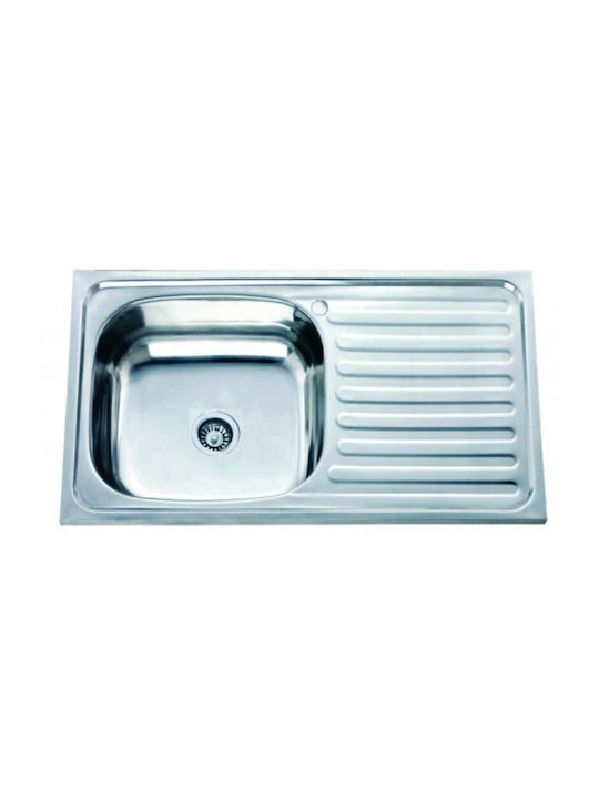Inter Ceramic Drop-In Мивка Десен Inox Ш75xД40см Черен